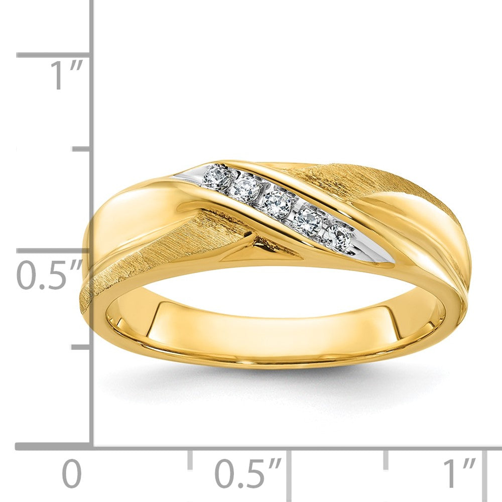 14k IBGoodman Men's Polished and Satin Ring Mounting
