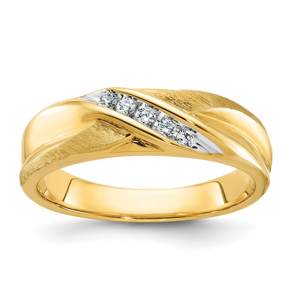 14k IBGoodman Men's Polished and Satin Ring Mounting