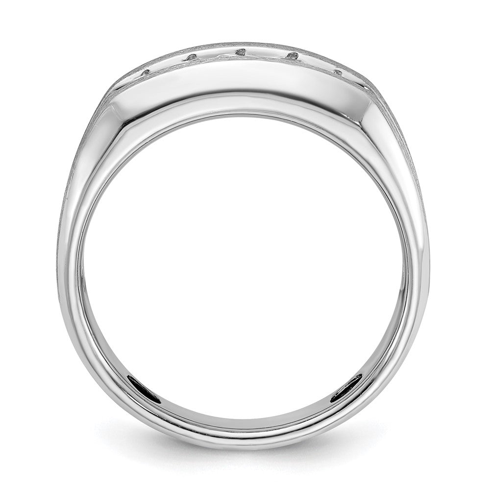 IBGoodman 14k White Gold Men's Polished and Brushed 5-Stone Ring Mounting