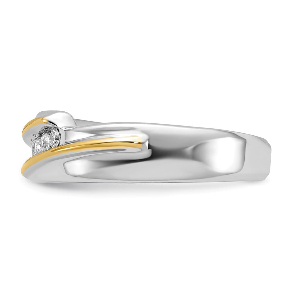 14k Two-tone IBGoodman Men's Polished 5-Stone Ring Mounting