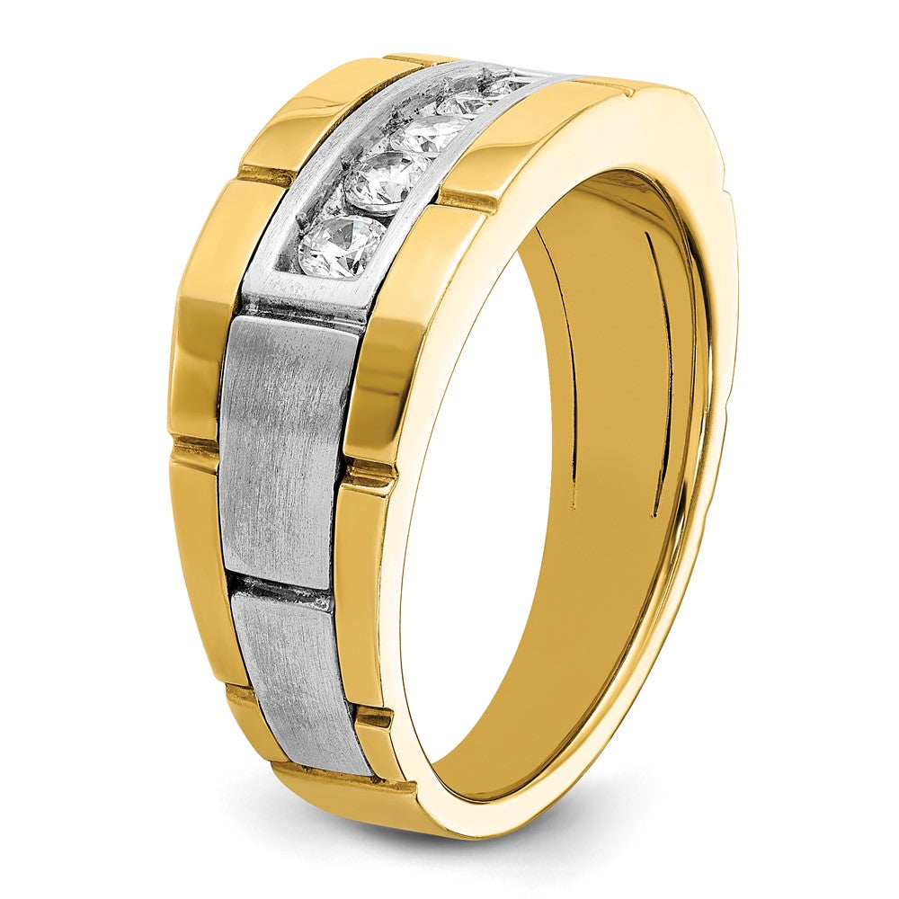 IBGoodman 14k Two-tone Men's Polished and Satin 5-Stone Ring Mounting