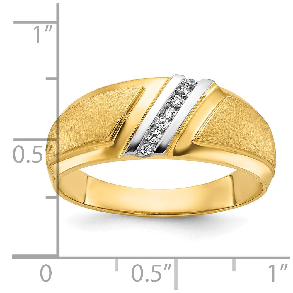 14k IBGoodman Men's Polished and Satin Ring Mounting