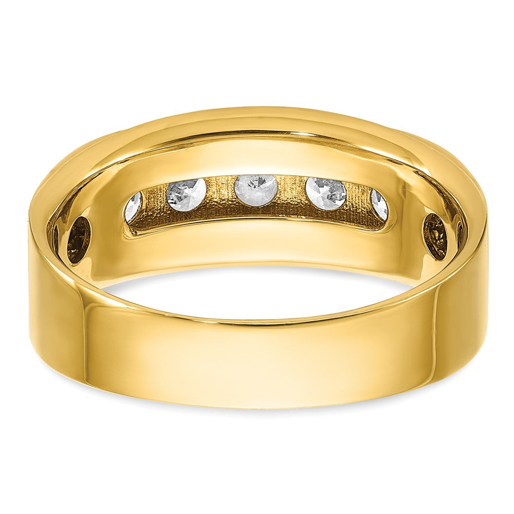 14k IBGoodman Men's Polished & Brushed 5-Stone Ring Mounting