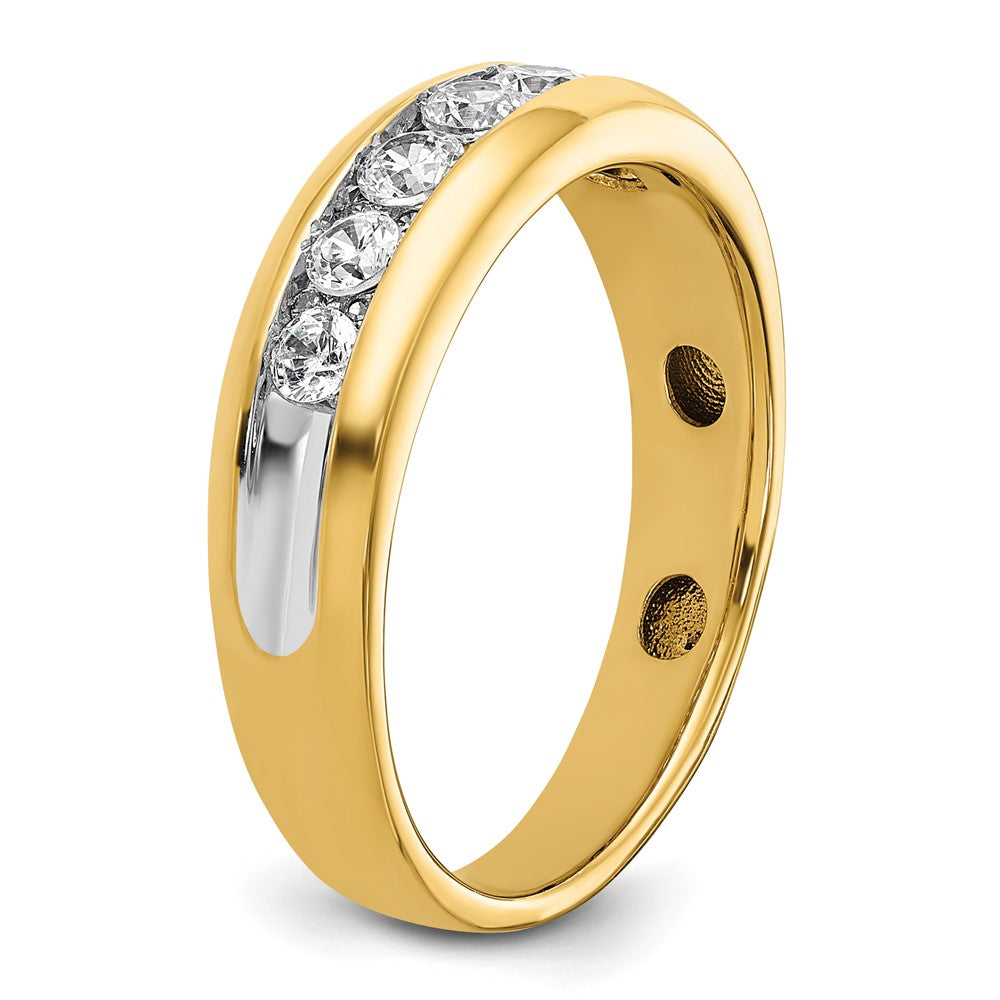 IBGoodman 14k with White Rhodium Men's Polished 7-Stone 1/2 Carat Lab Grown Diamond Ring