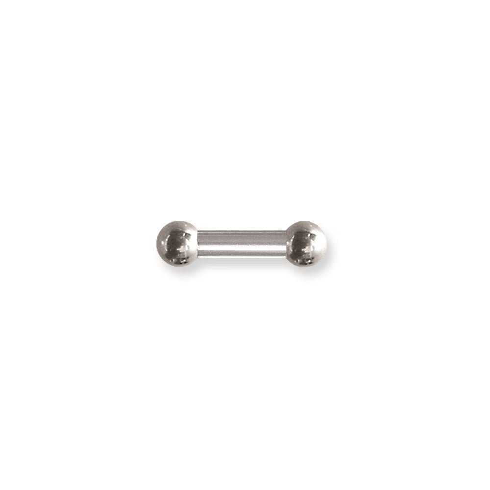 Int Thrd SGSS BB w 2 Stl Balls 4G (5.1mm) 5/8 (15mm) Long