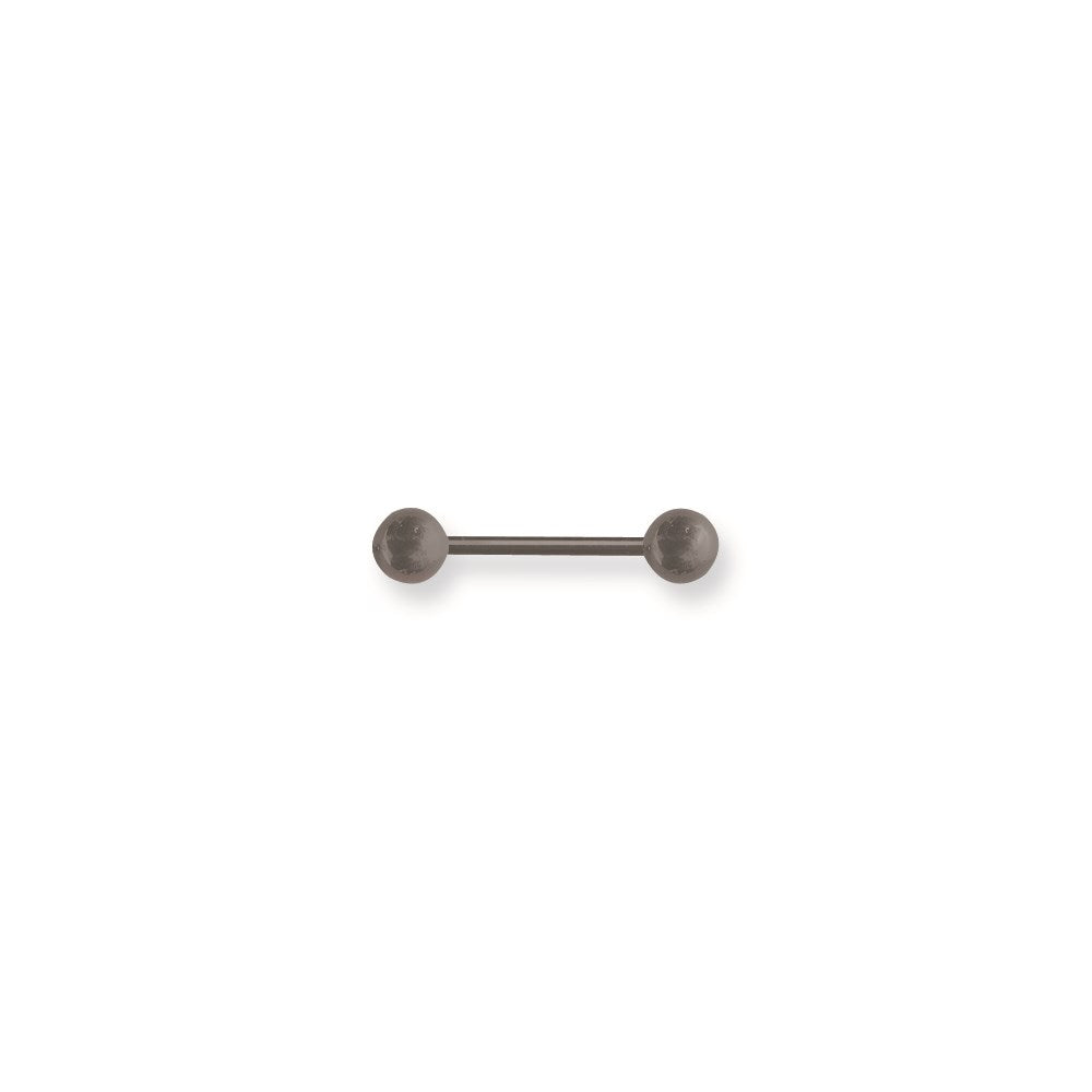 Solid Titanium BB 14G (1.6mm) 5/8 (15mm) Long w 6mm Titanium Balls Blac