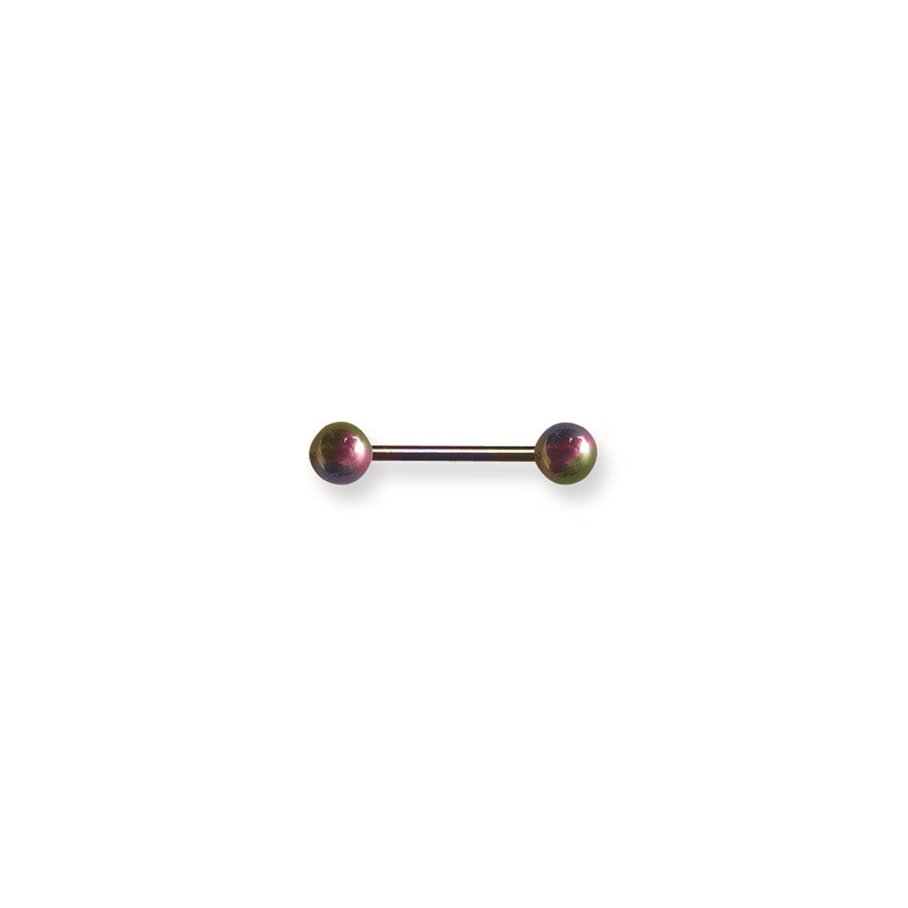 Solid Titanium BB 14G (1.6mm) 5/8 (15mm) Long w 6mm Titanium Balls Rain