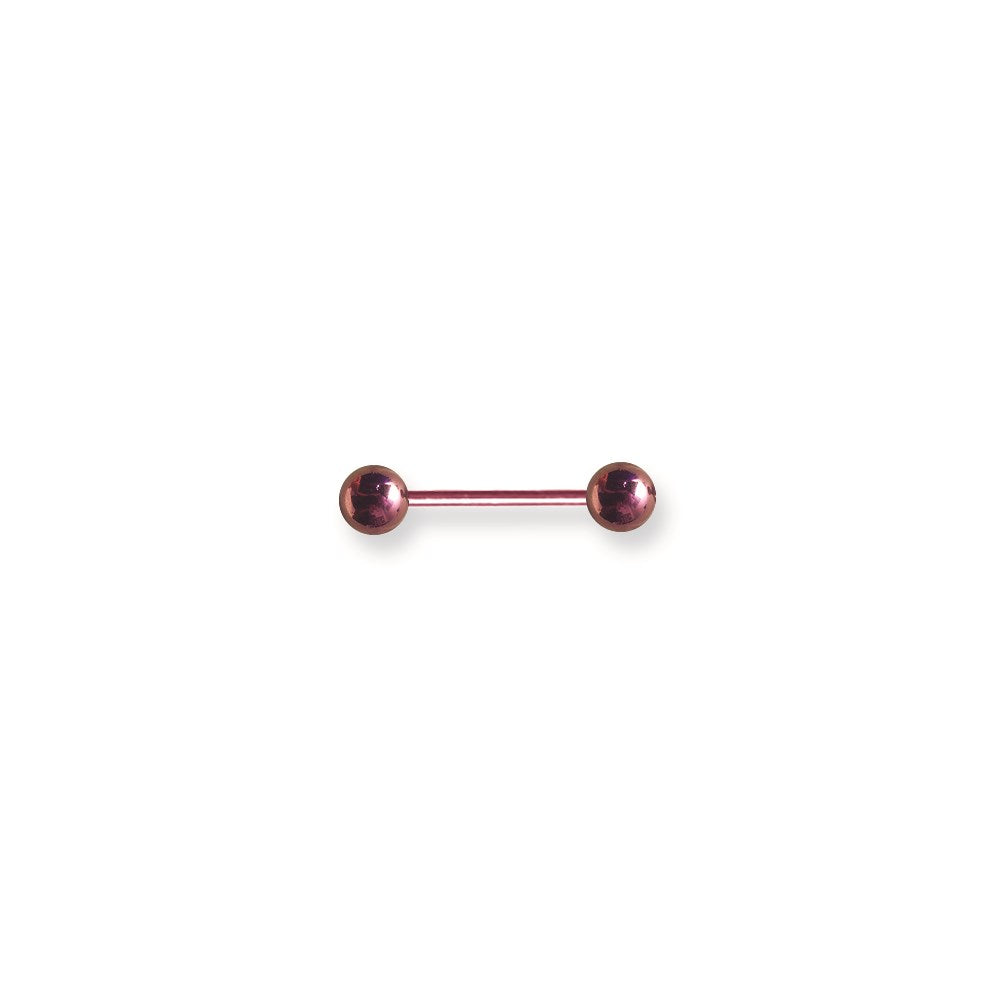 Plated SGSS BB 12G (2mm) 5/8 (15mm) Long w 6mm balls Dark Pink Titanium