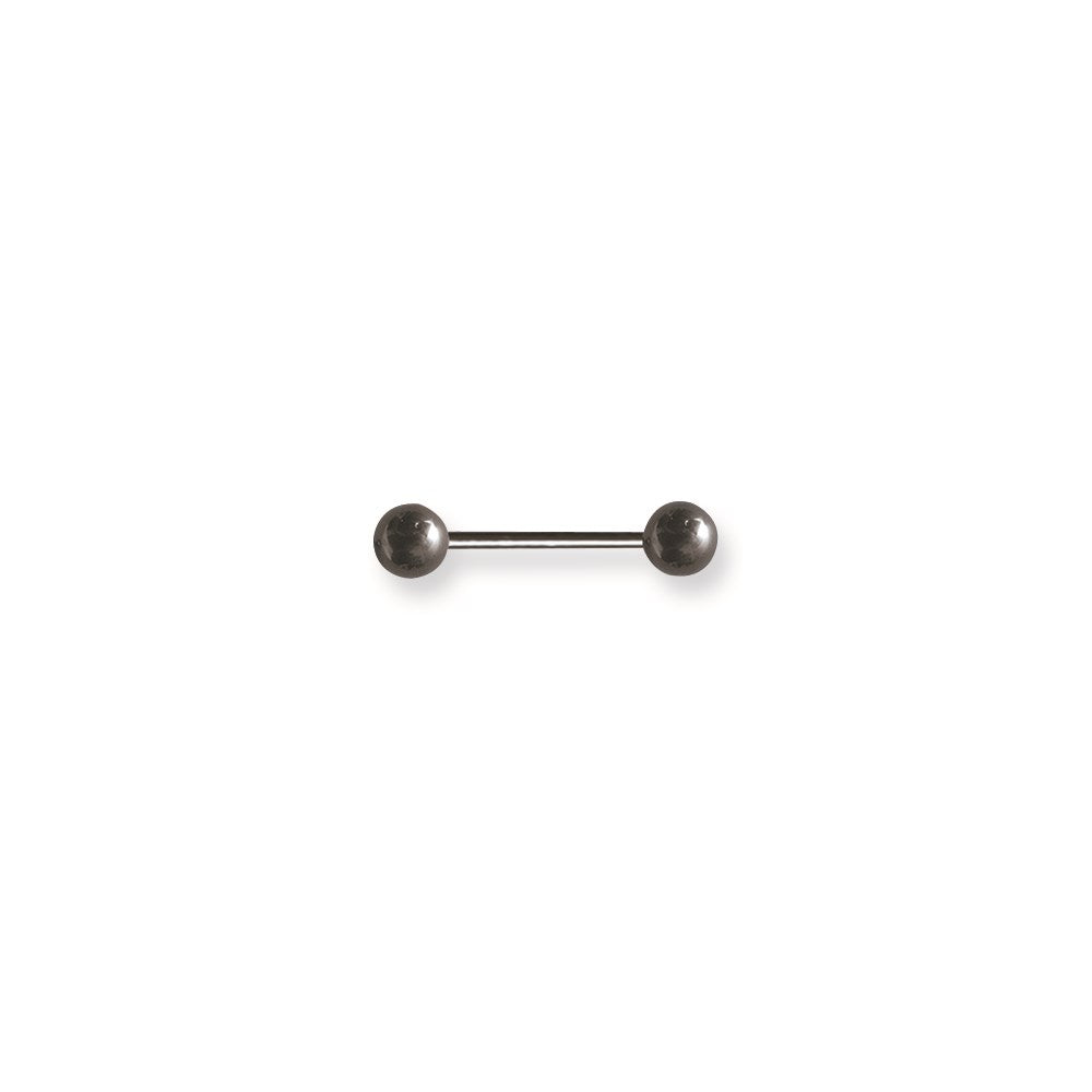 Plated SGSS BB 14G (1.6mm) 5/8 (15mm) Long w 6mm balls Black (ZR-DS11)