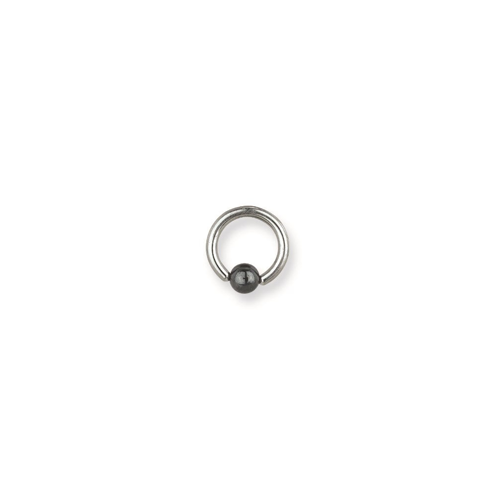 SGSS Captive w Hematite Ball 12G (2mm) 3/8 (10mm) Dia w 3mm Gap & 4mm H