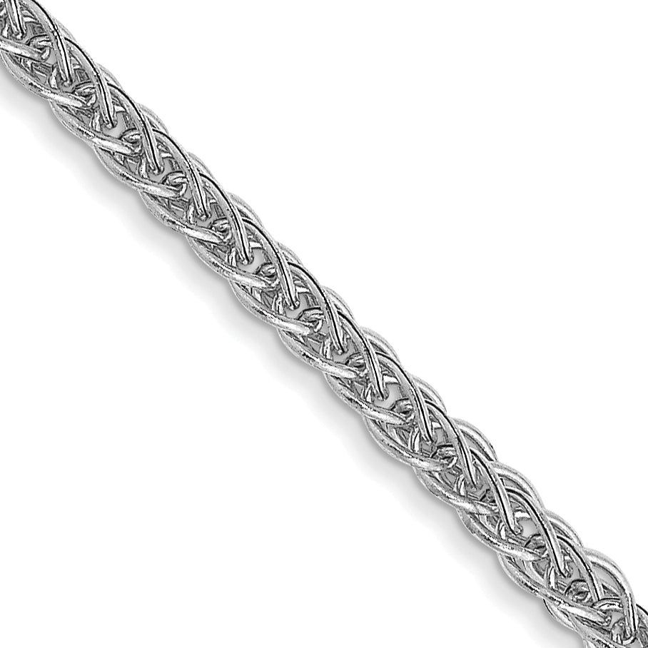 14K White Gold 20 Inch 2Mm Semi-Solid 3-Wire Wheat With Lobster Clasp Chain