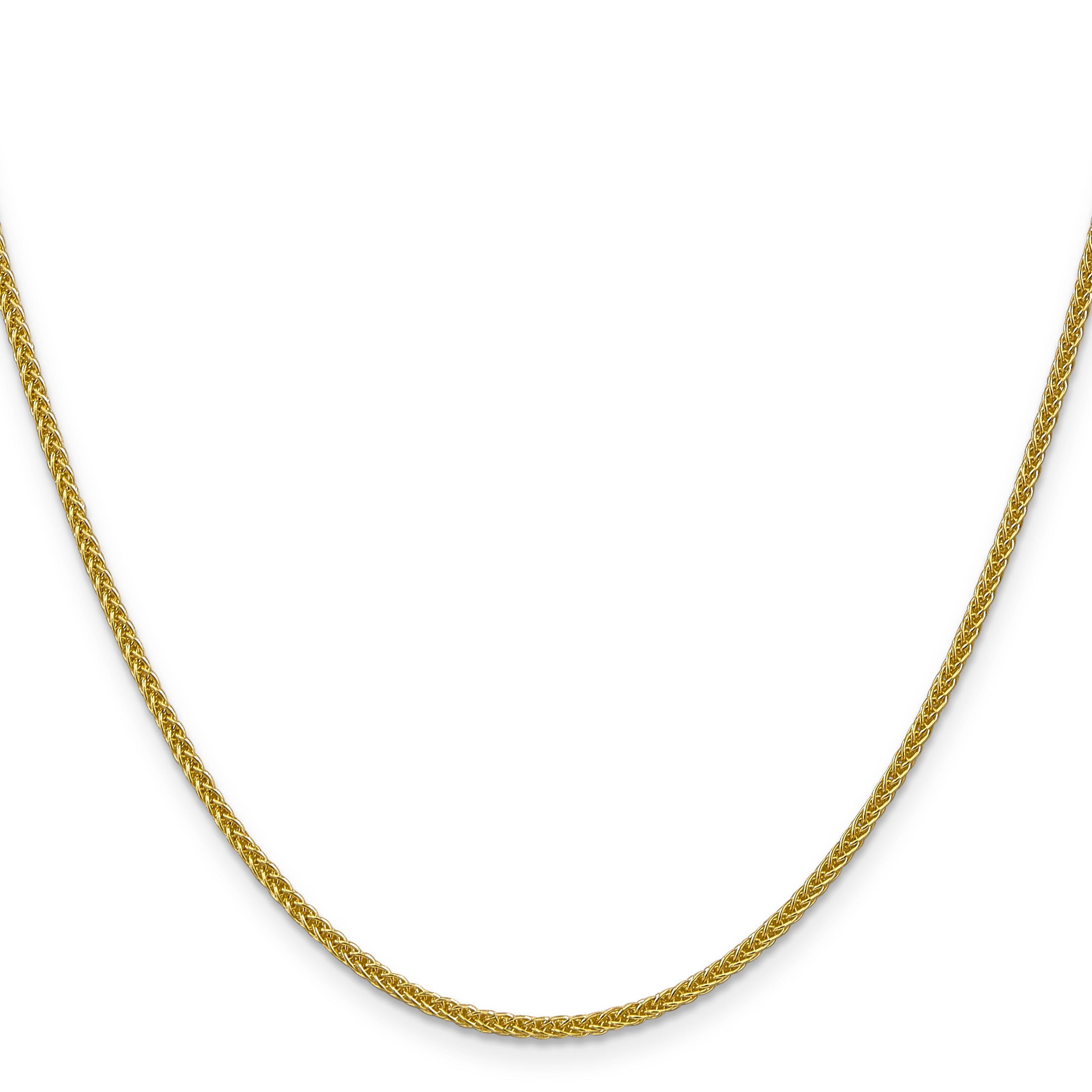 14K 18 Inch 2Mm Semi-Solid 3-Wire Wheat With Lobster Clasp Chain
