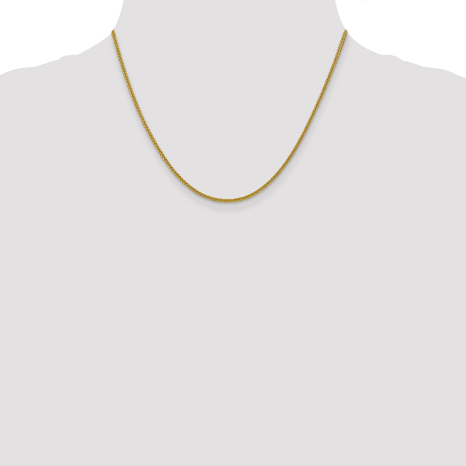 14K 18 Inch 2Mm Semi-Solid 3-Wire Wheat With Lobster Clasp Chain