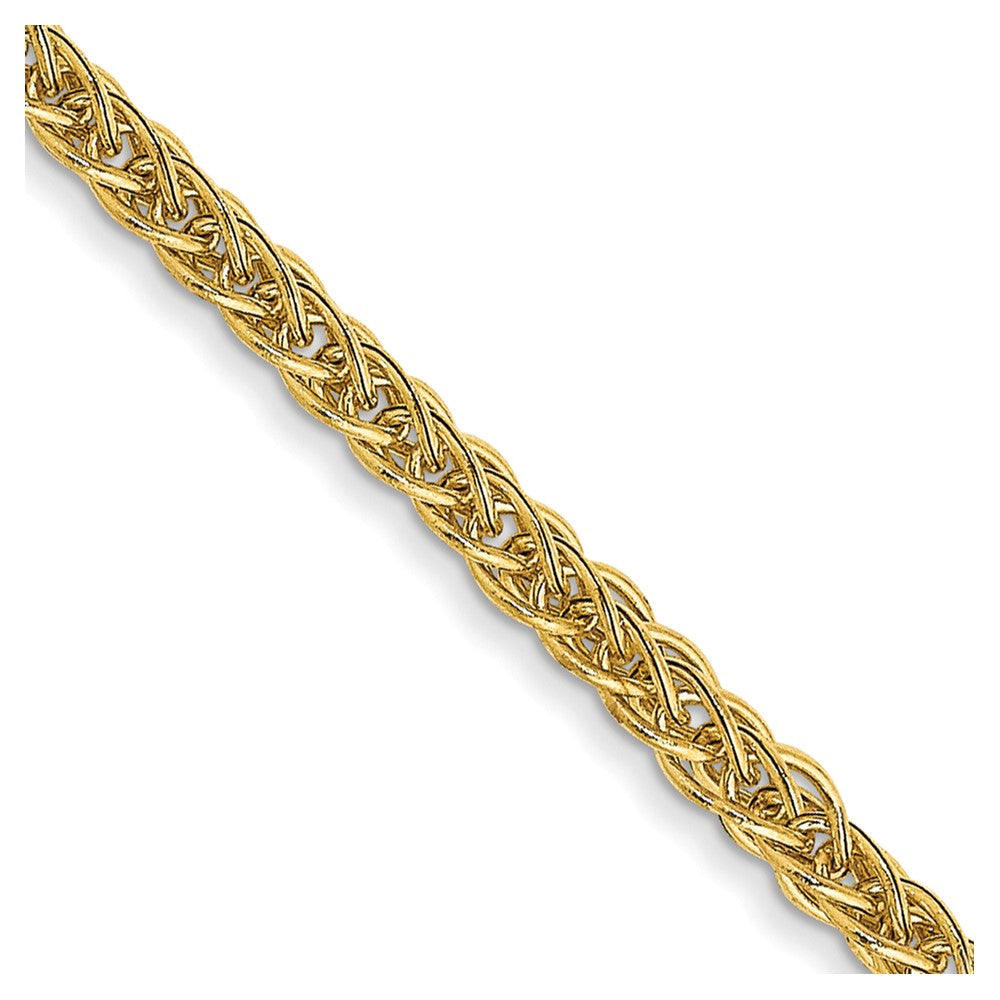 14K 24 inch 2mm Semi-Solid 3-Wire Wheat with Lobster Clasp Chain