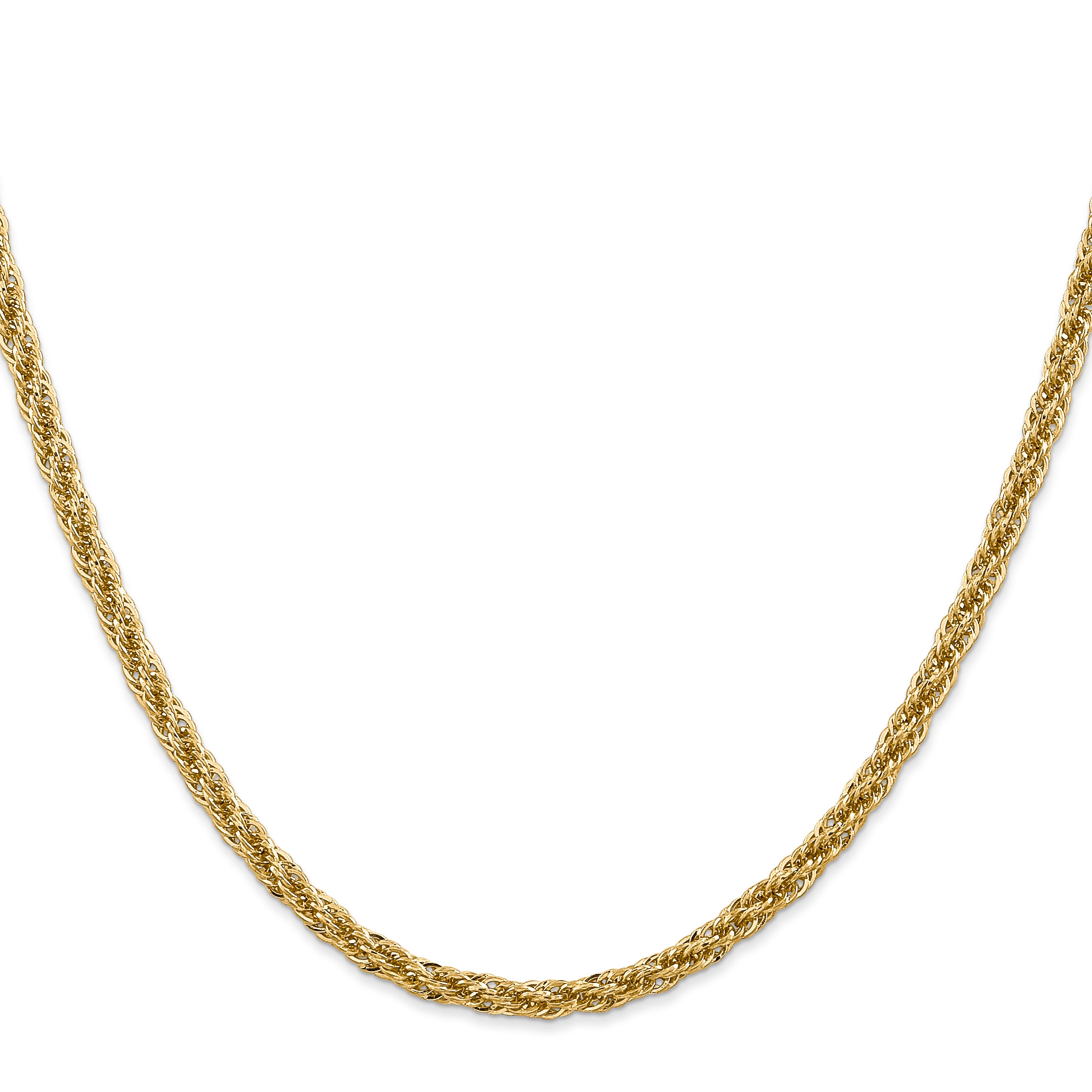 14K 20 inch 3.3mm Diamond-cut Semi Solid with Lobster Clasp Chain