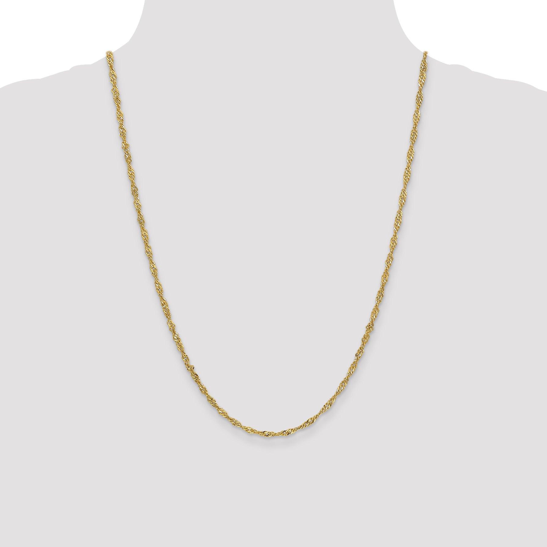 14K 24 Inch 2.75Mm Lightweight Singapore With Lobster Clasp Chain