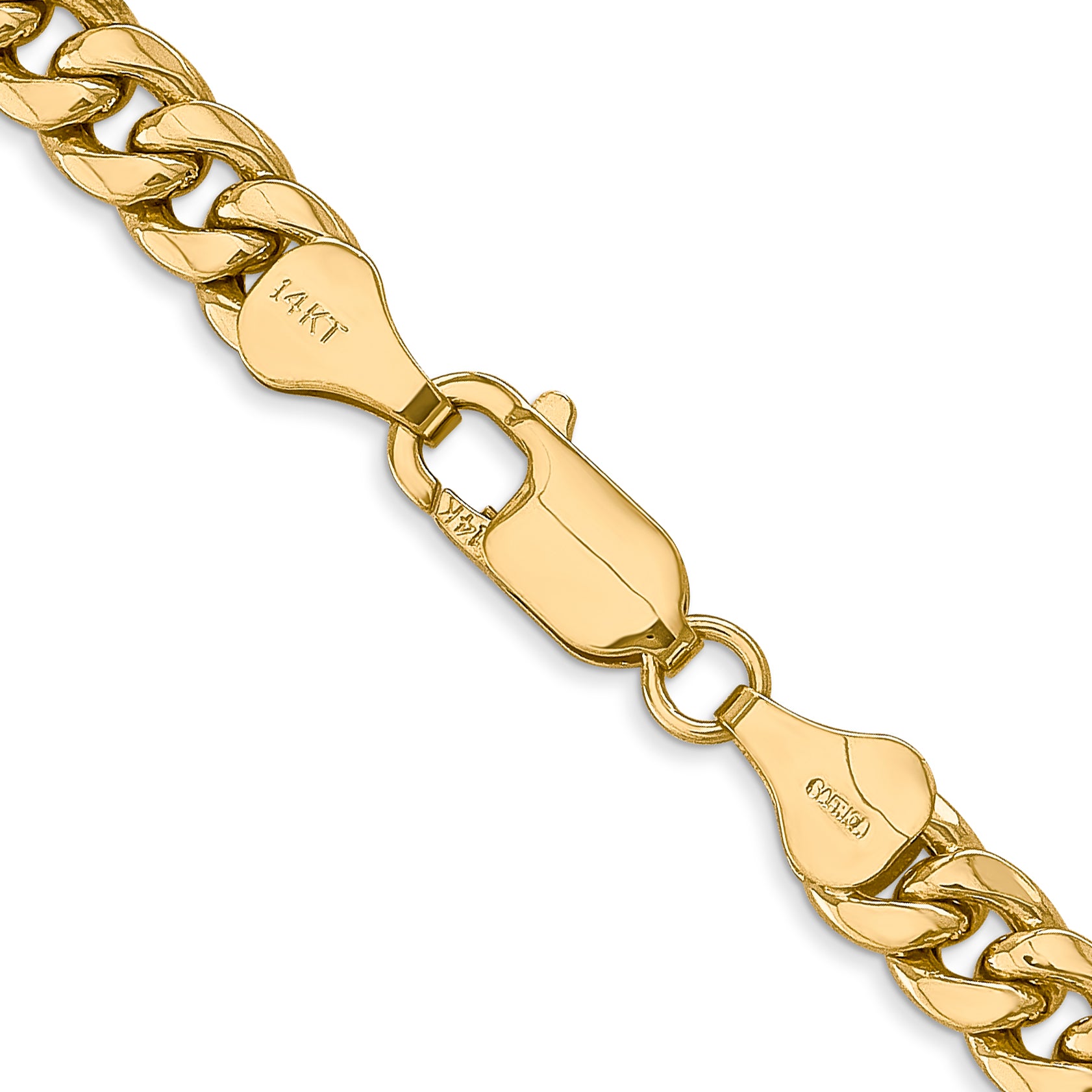 14K 22 Inch 6Mm Semi-Solid Miami Cuban With Lobster Clasp Chain