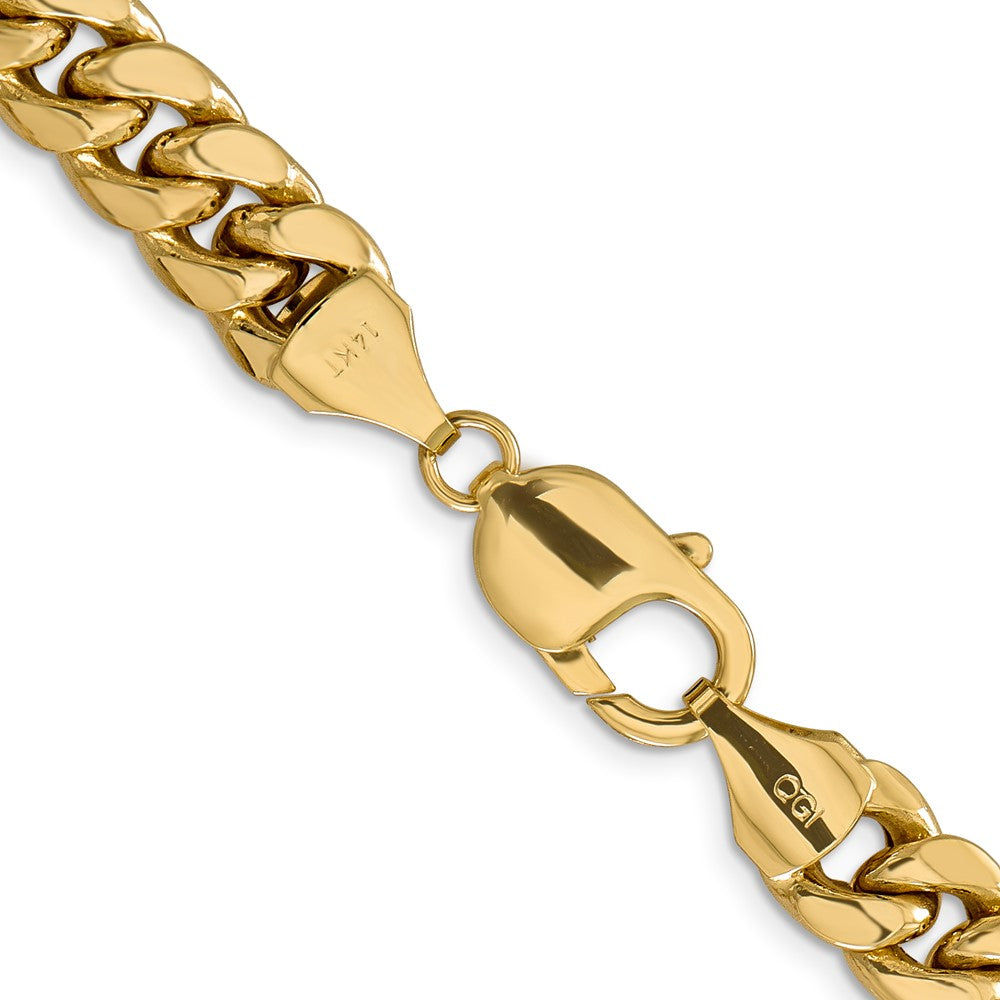 14K 22 inch 9.3mm Semi-Solid Miami Cuban with Lobster Clasp Chain