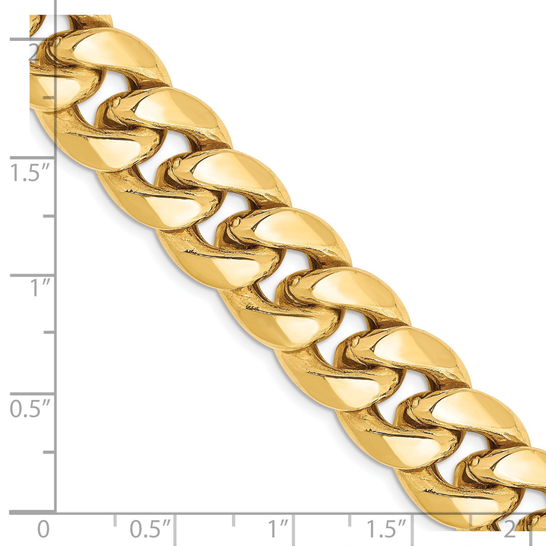 14K 24 Inch 13.2Mm Semi-Solid Miami Cuban With Lobster Clasp Chain