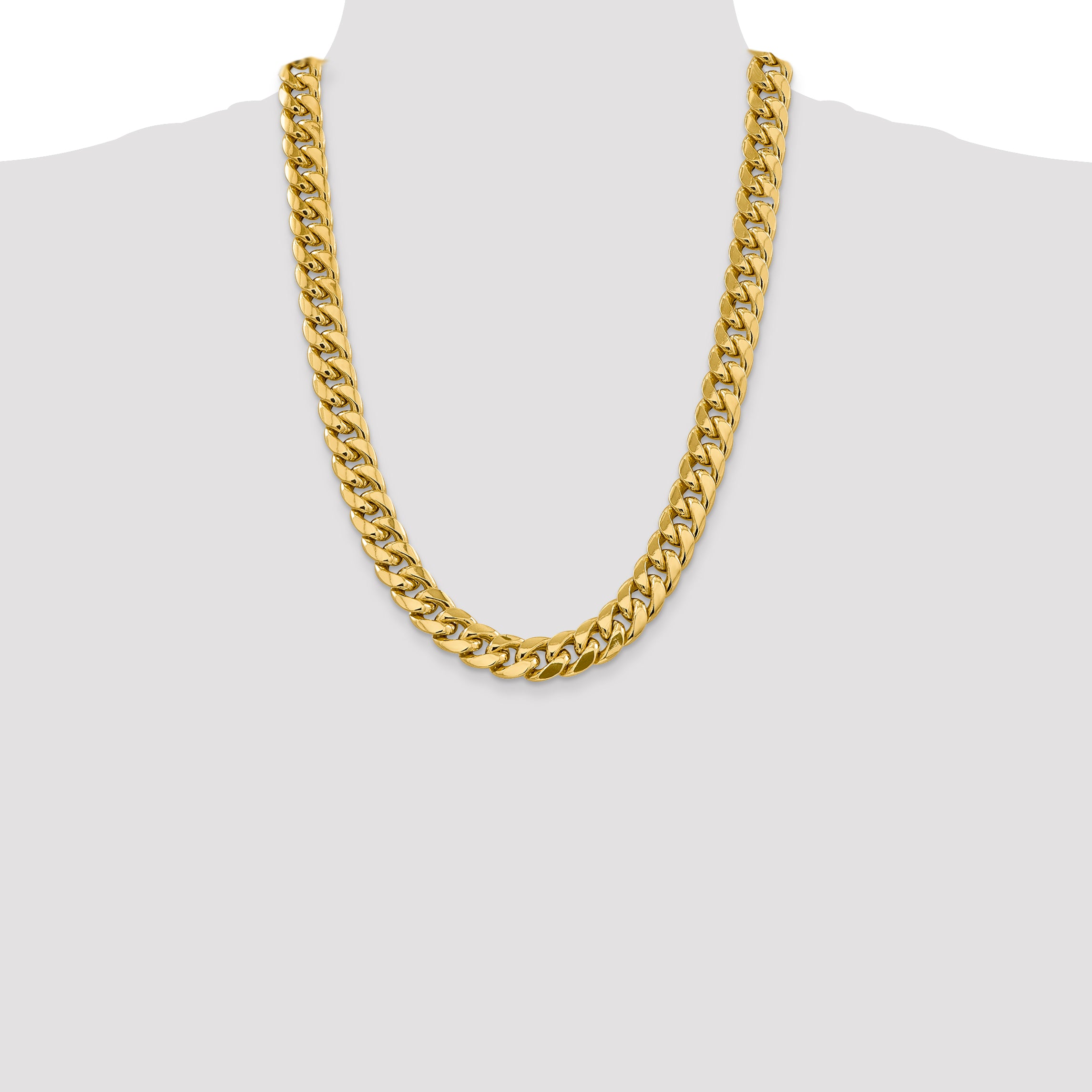 14K 24 Inch 13.2Mm Semi-Solid Miami Cuban With Lobster Clasp Chain