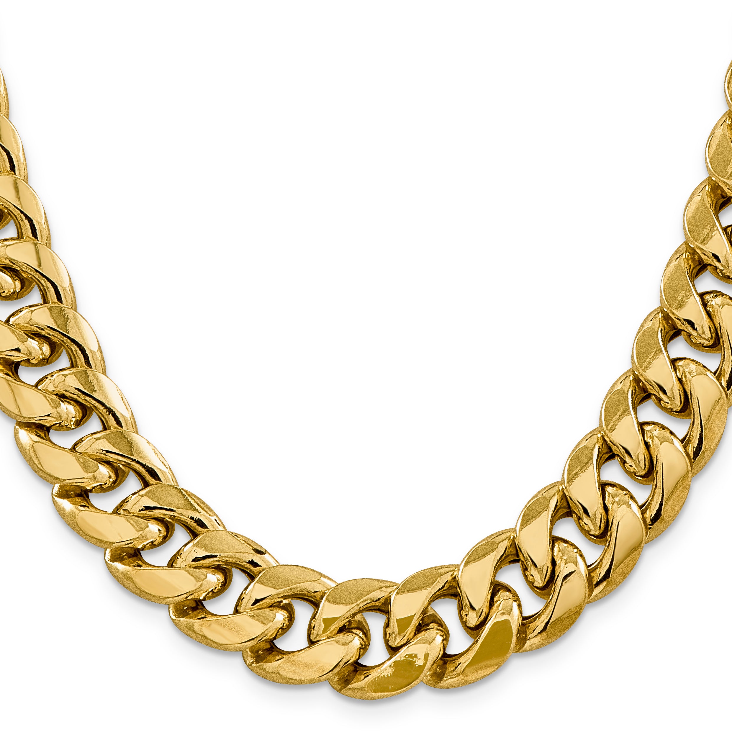 14K 26 Inch 15Mm Semi-Solid Miami Cuban With Lobster Clasp Chain