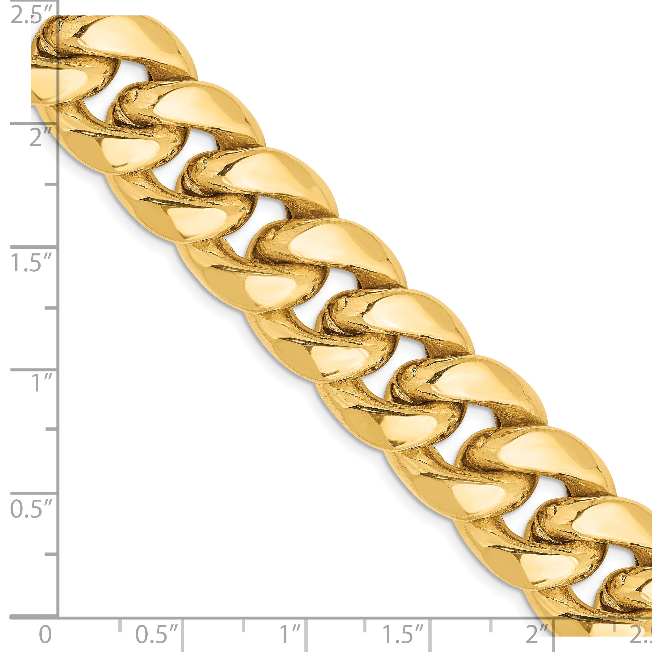 14K 26 Inch 15Mm Semi-Solid Miami Cuban With Lobster Clasp Chain