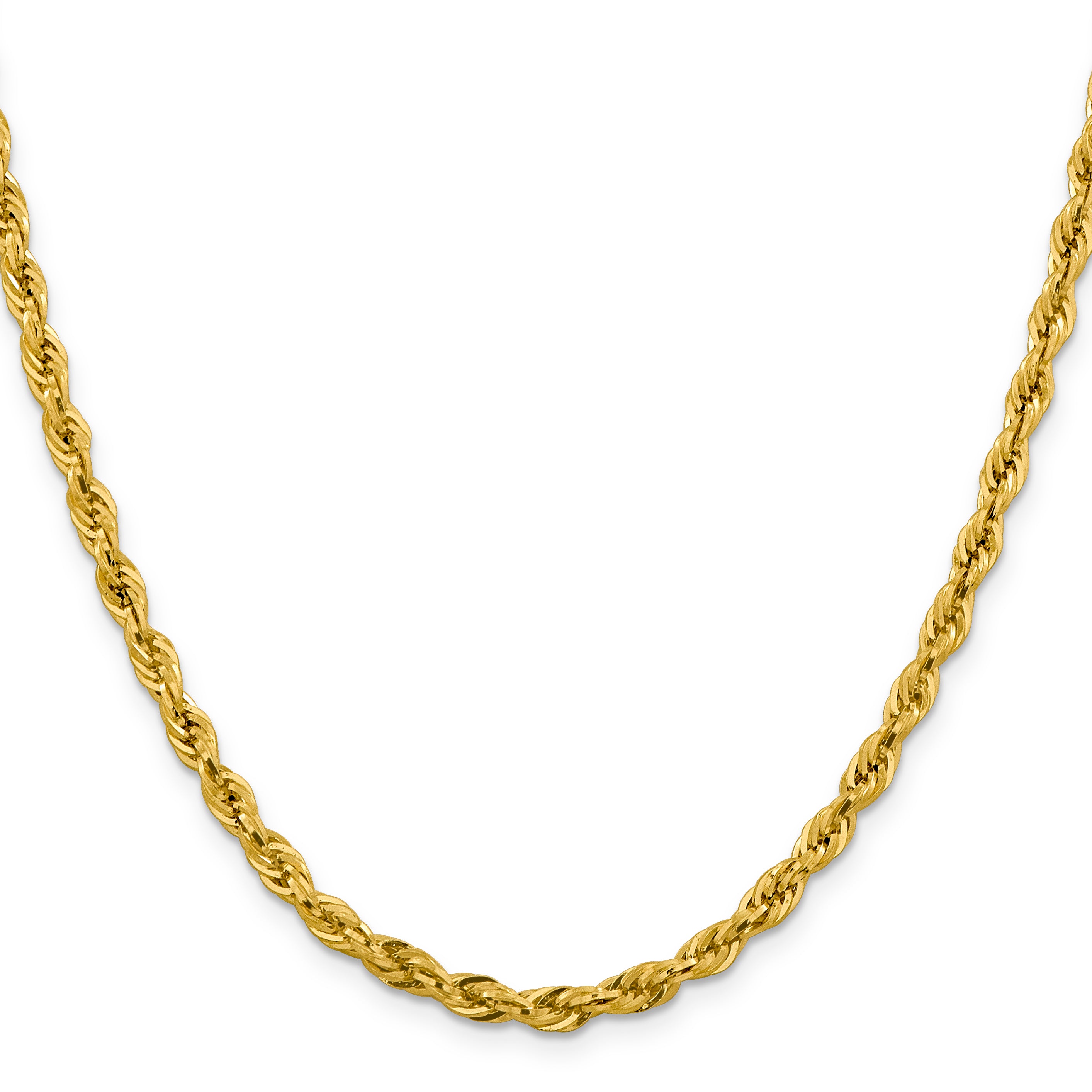 14K 18 Inch 4.25Mm Semi Solid Rope With Lobster Clasp Chain