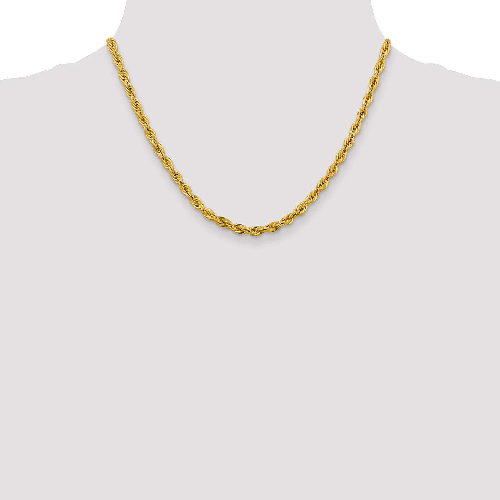 14K 18 Inch 4.25Mm Semi Solid Rope With Lobster Clasp Chain