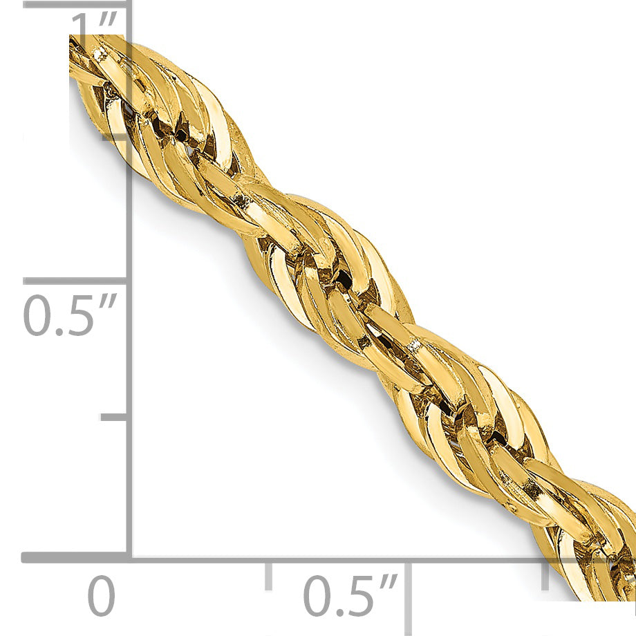 14K 18 Inch 4.75Mm Semi Solid Rope With Lobster Clasp Chain