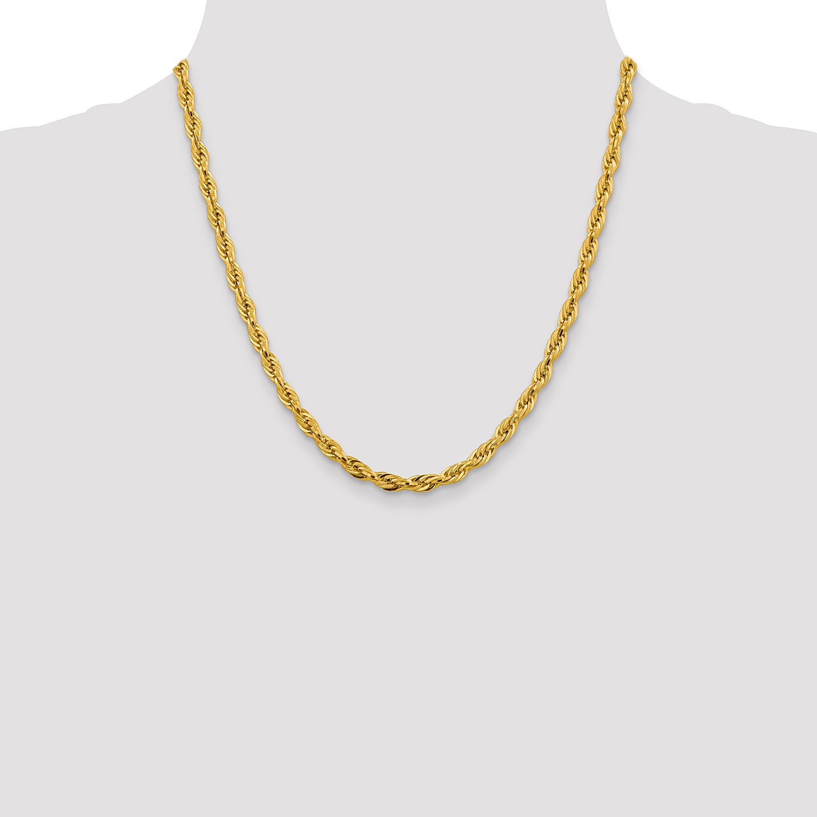 14K 20 Inch 4.75Mm Semi Solid Rope With Lobster Clasp Chain