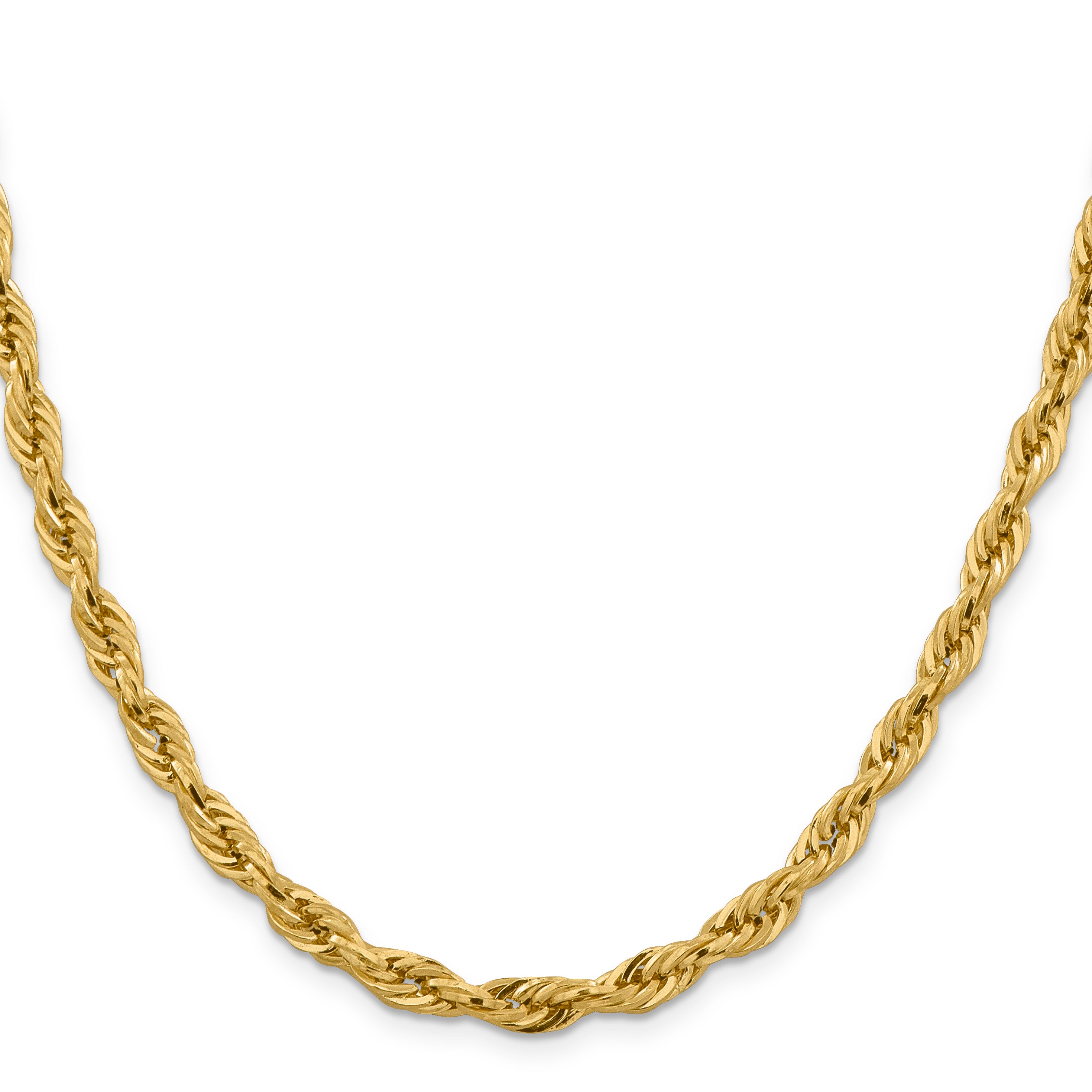 14K 16 Inch 5.4Mm Semi Solid Rope With Lobster Clasp Chain