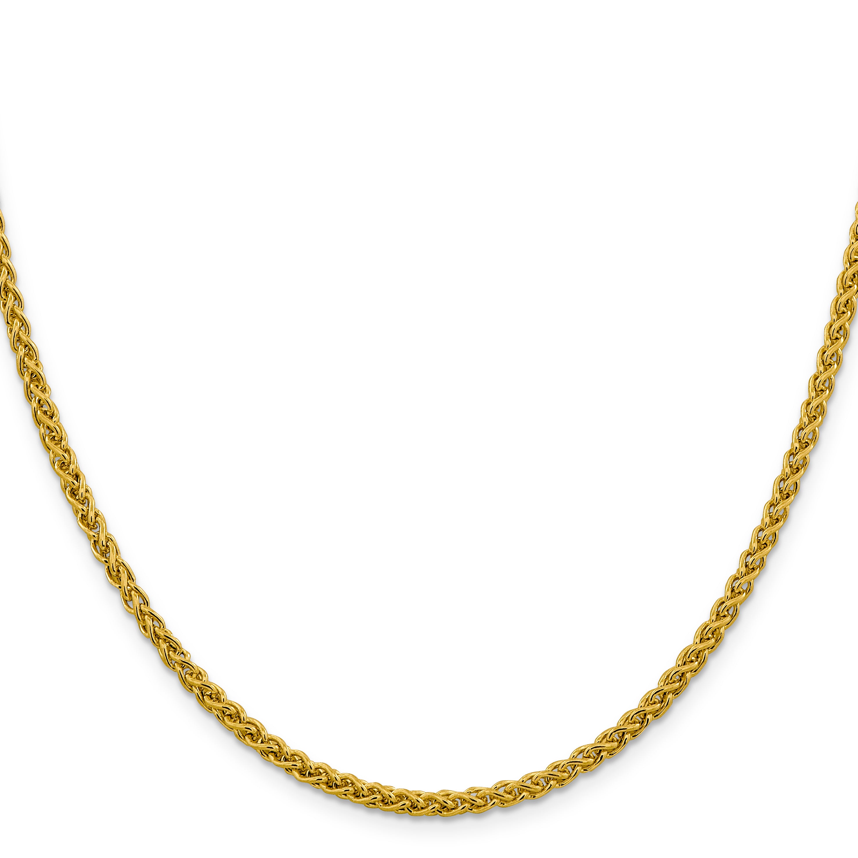 14K 18 Inch 3.45Mm Semi-Solid Wheat With Lobster Clasp Chain