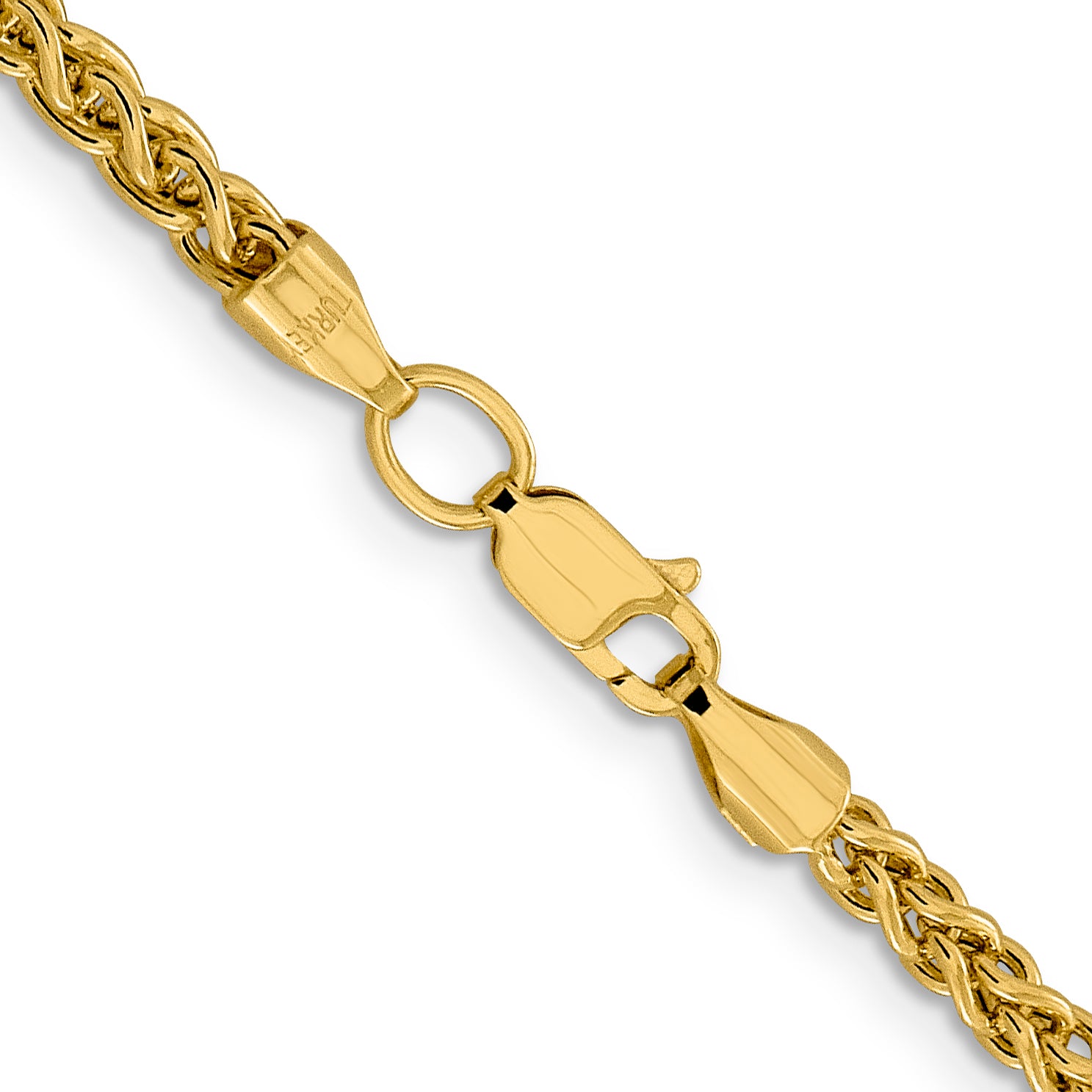 14K 18 Inch 3.45Mm Semi-Solid Wheat With Lobster Clasp Chain
