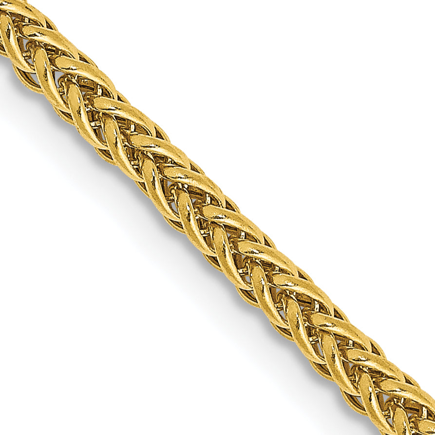 14K 16 Inch 2.35Mm Semi-Solid 3-Wire Wheat With Lobster Clasp Chain