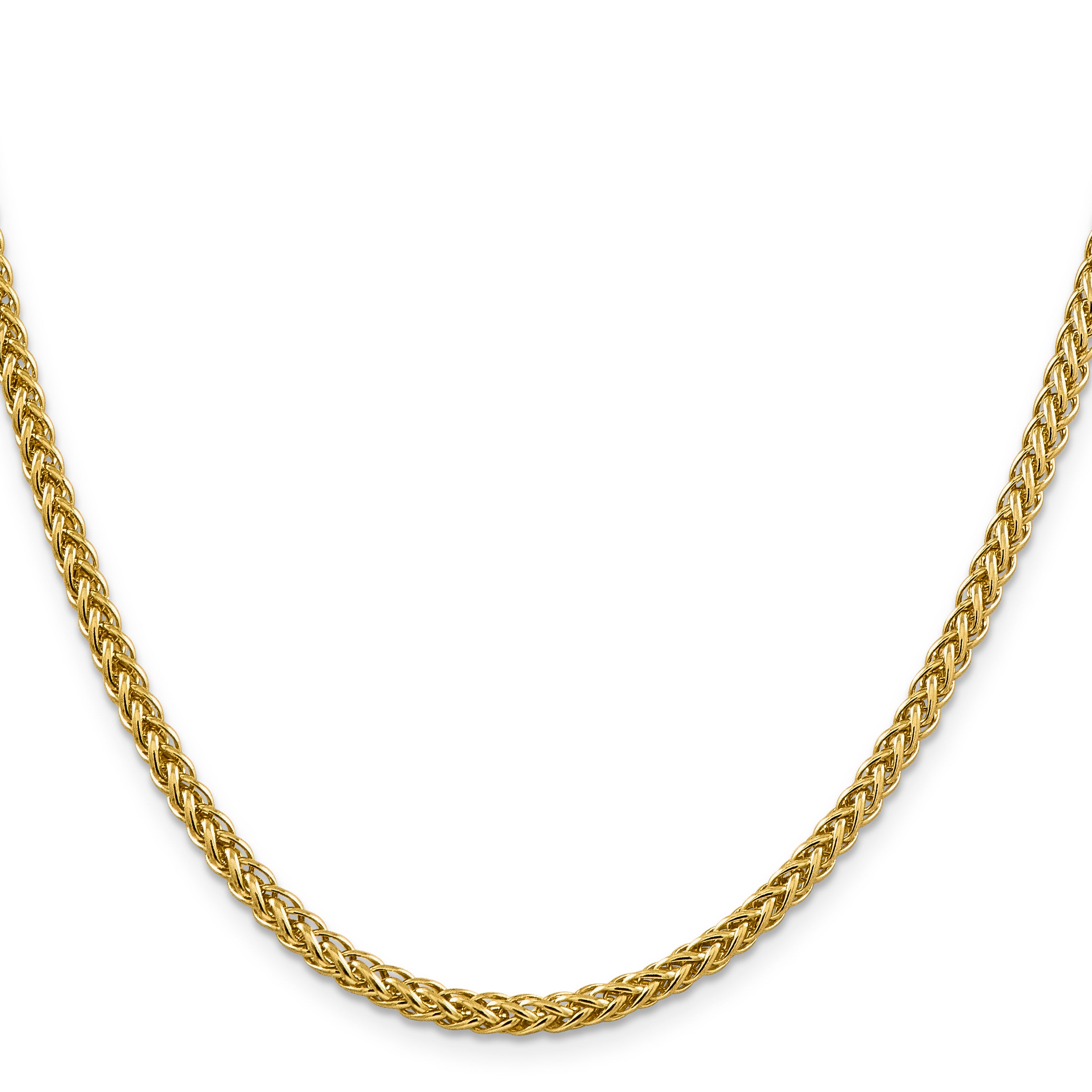 14K 16 Inch 4.3Mm Semi-Solid 3-Wire Wheat With Lobster Clasp Chain