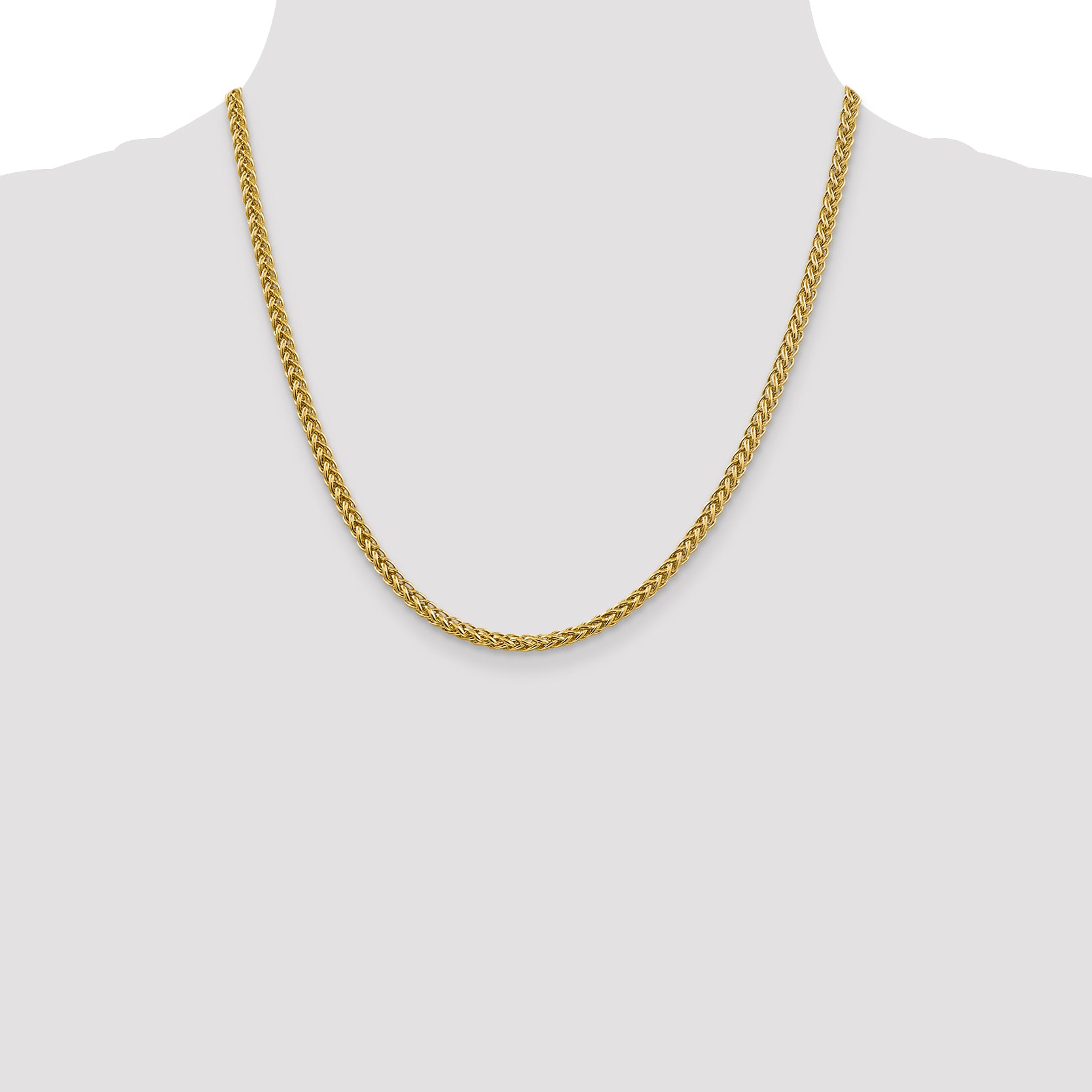 14K 18 Inch 4.3Mm Semi-Solid 3-Wire Wheat With Lobster Clasp Chain