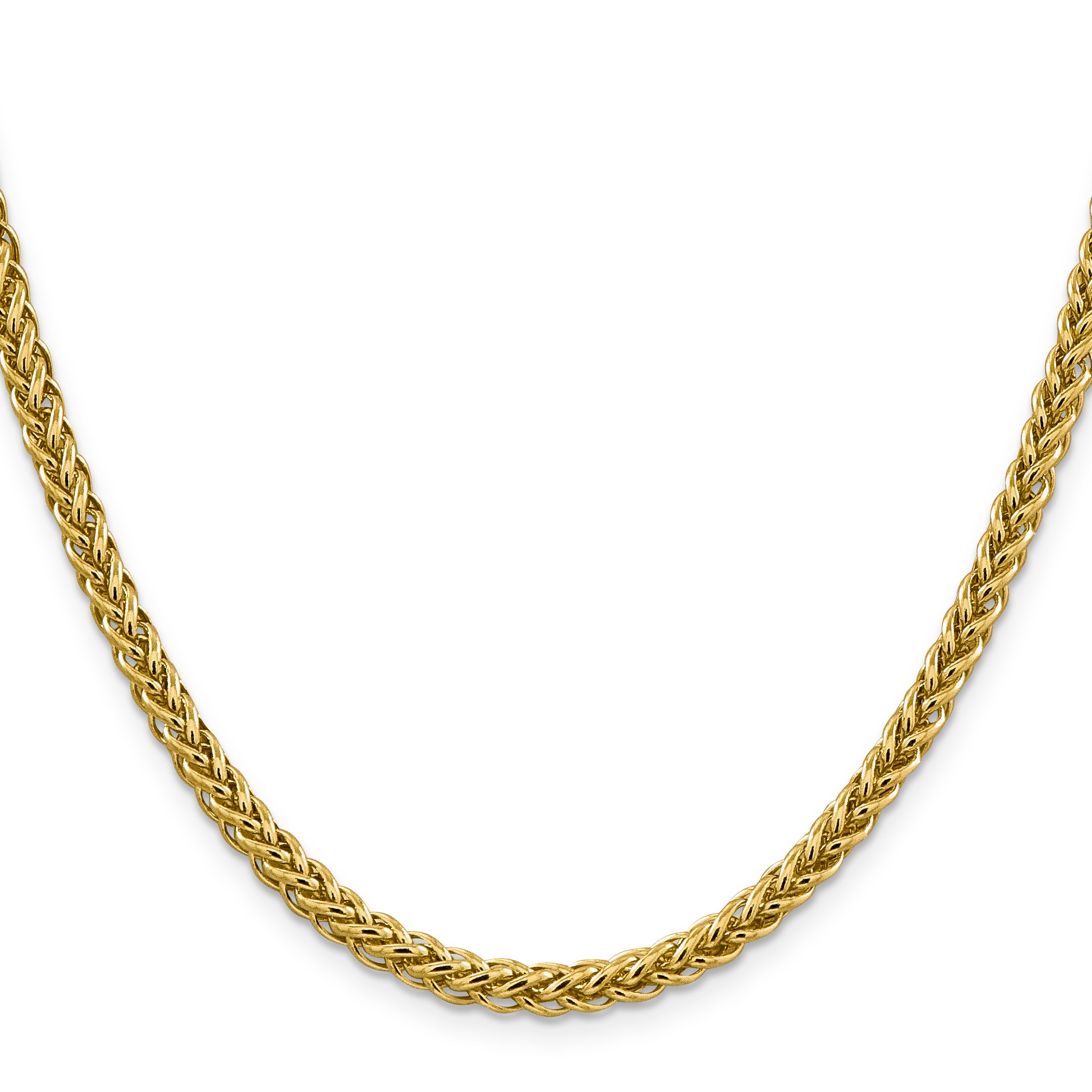 14K 18 Inch 4.65Mm Semi-Solid 3-Wire Wheat With Lobster Clasp Chain