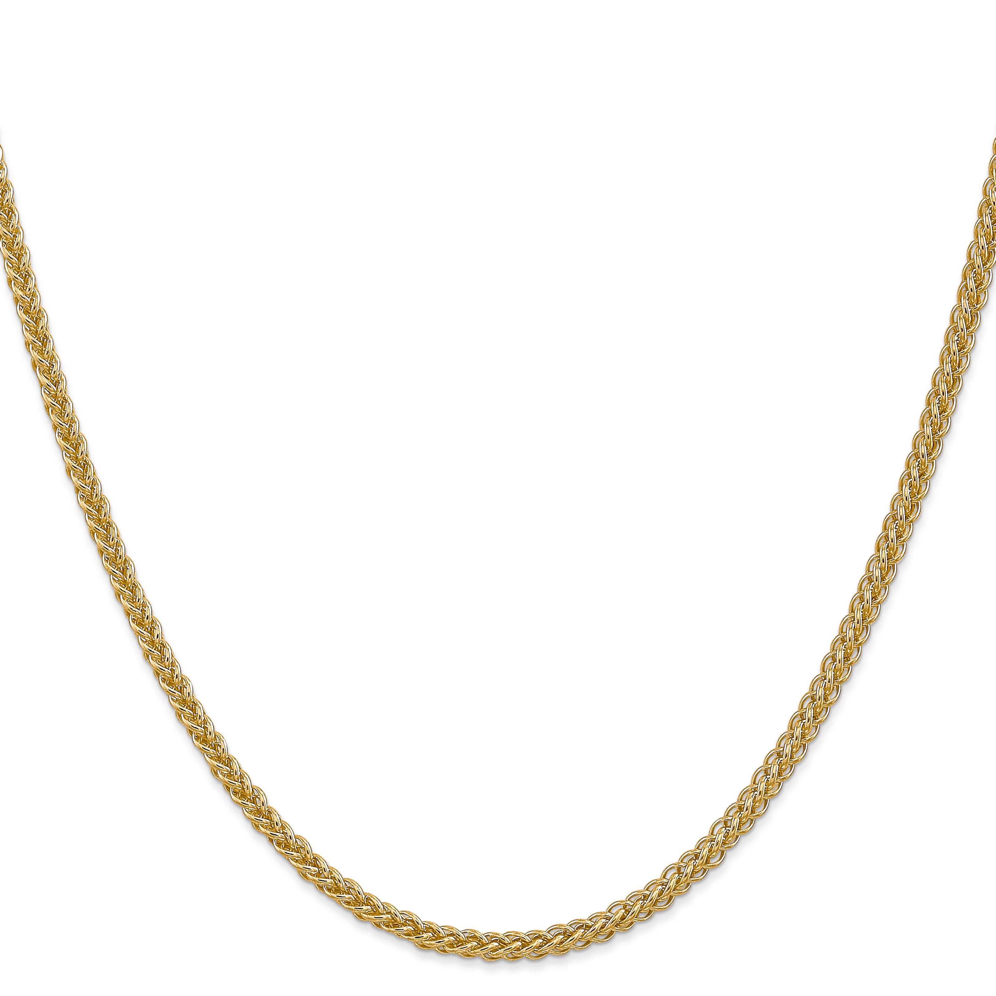 14K 20 Inch 2.6Mm Semi-Solid 3-Wire Wheat With Lobster Clasp Chain