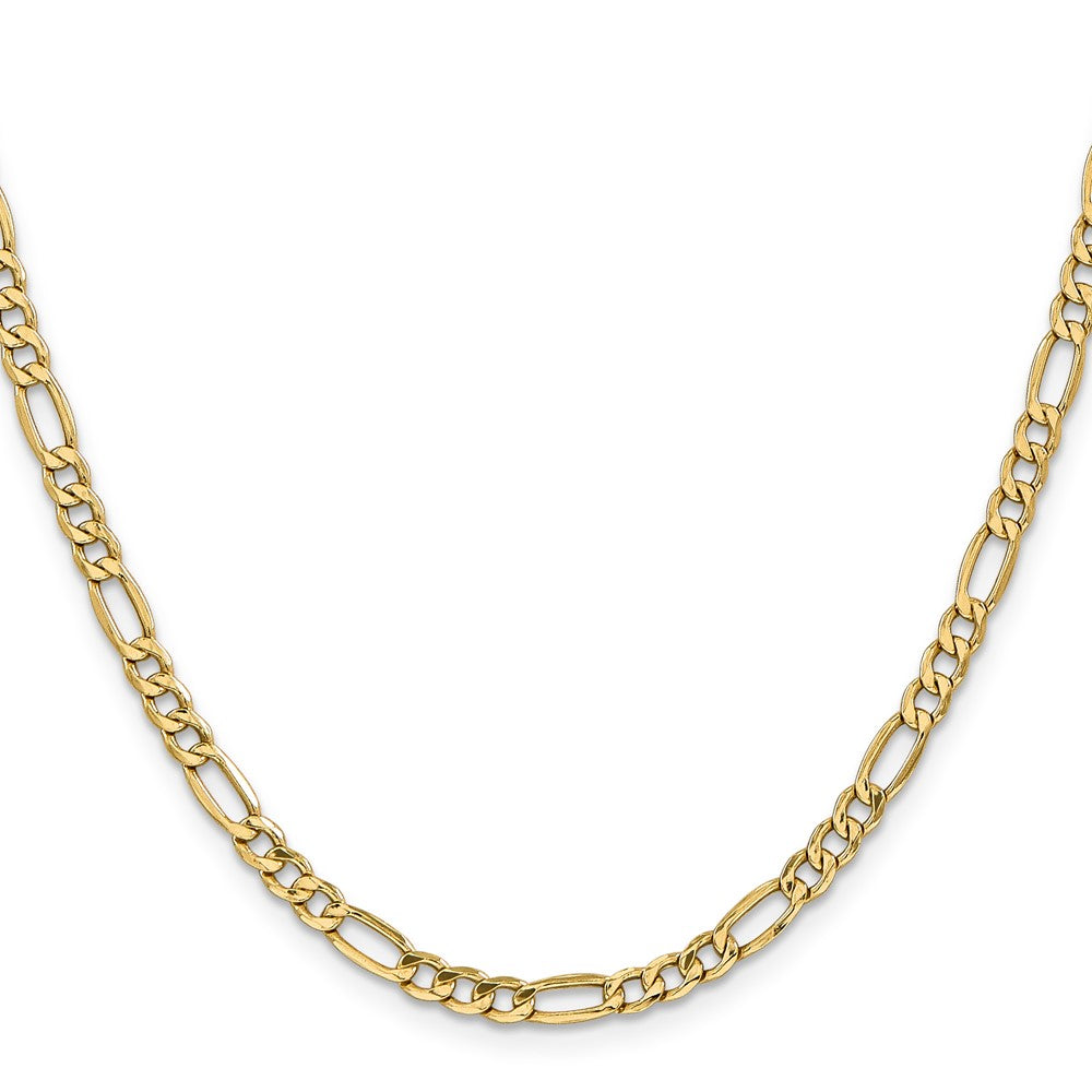 14K 16 inch 4.2mm Semi-Solid Figaro with Lobster Clasp Chain