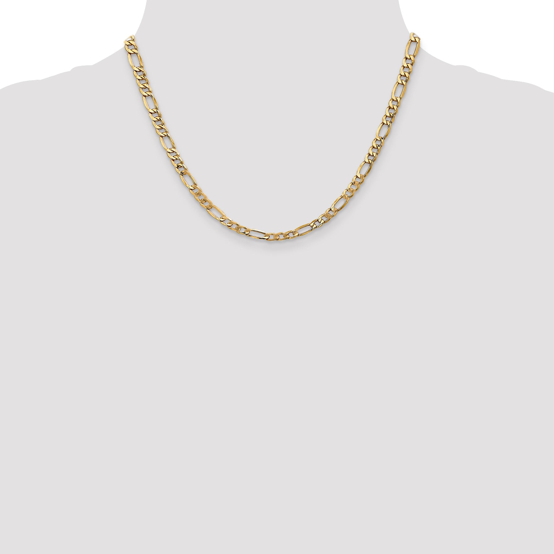 14K 18 Inch 5.75Mm Semi-Solid Figaro With Lobster Clasp Chain