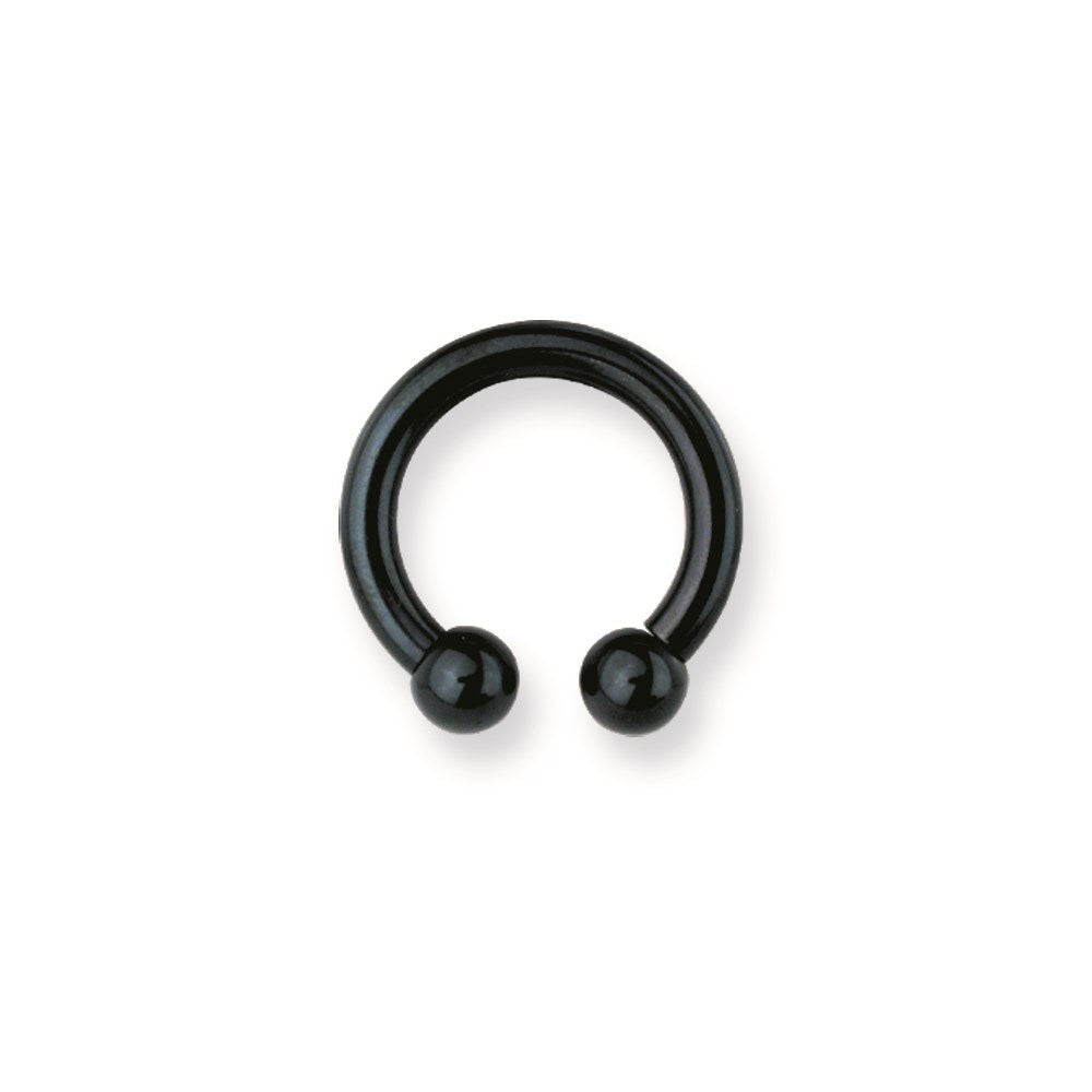 Solid Titanium Circ BB 8G (3.2mm) 5/8 (15mm) Dia w 6mm Balls Black