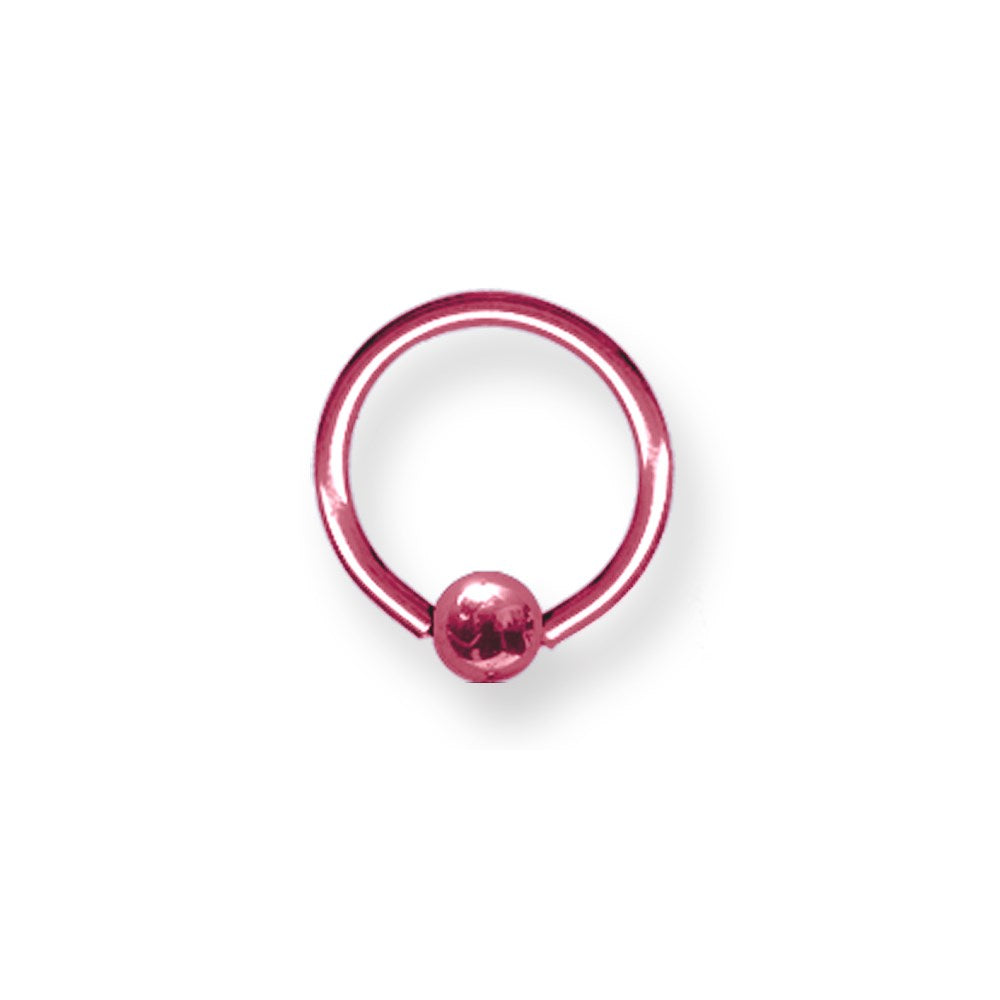 Solid Titanium Captive 16G (1.3mm) 3/8 (10mm) Dia w 4mm Captive Ball Pi