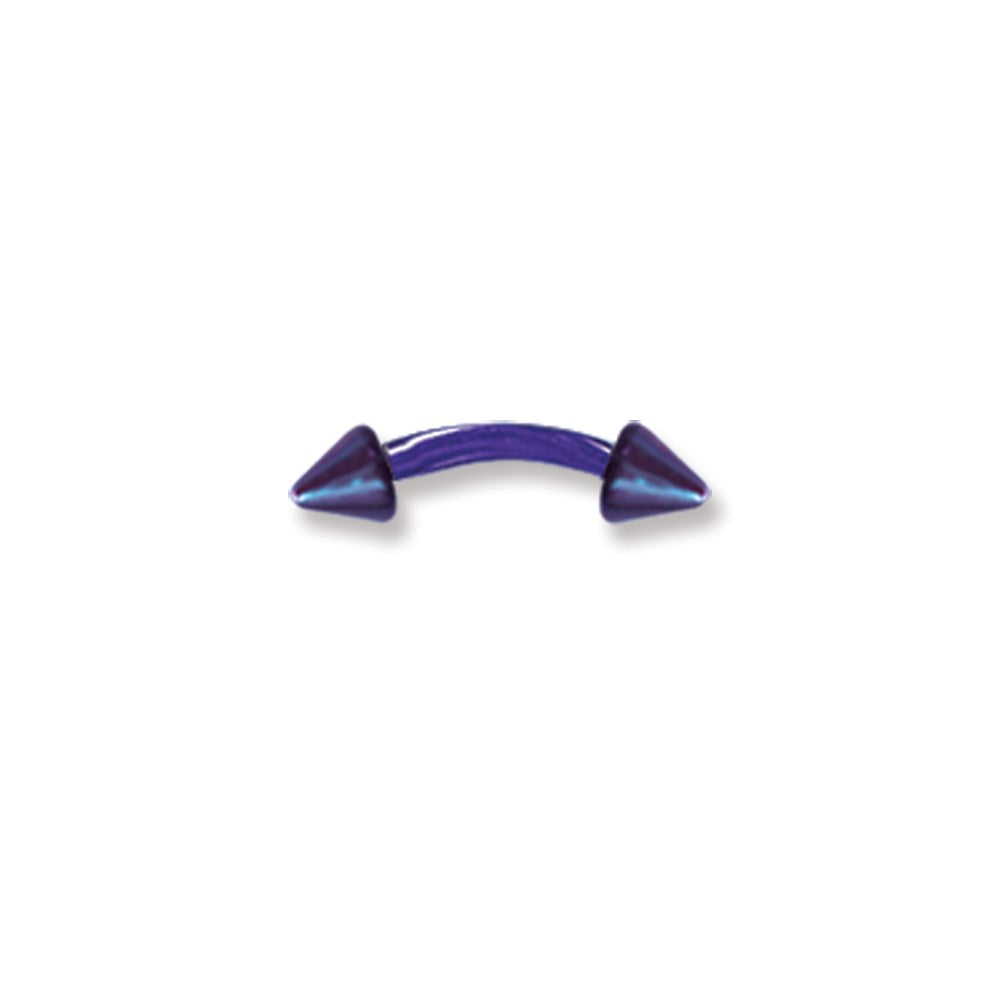 Plated SGSS Curv BB w Cones 16G (1.3mm) 5/16 (8mm) Long w 3mm cones Dre