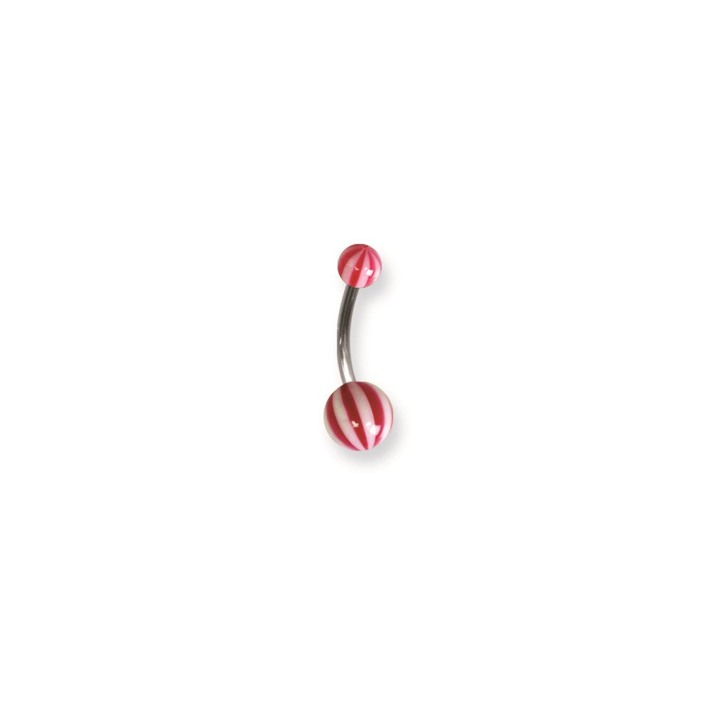 SGSS Curv BB w Acrylic Beach Balls 14G 7/16 Long 5mm x 8mm Balls Tri-Co