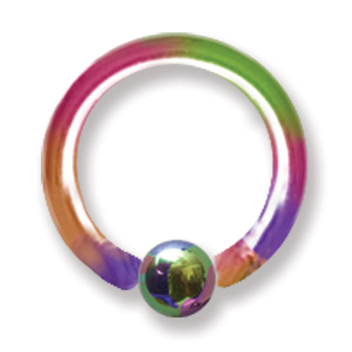 12G (2Mm) 3/8 (10Mm) Dia W 4Mm Ball Rainbow (Zr-Ds09) 12G (2Mm) 3/8 (