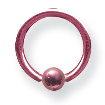 14G (1.6Mm) 3/8 (10Mm) Long W/ 4Mm Ball Dark Pink Titanium 14G (1.6Mm)