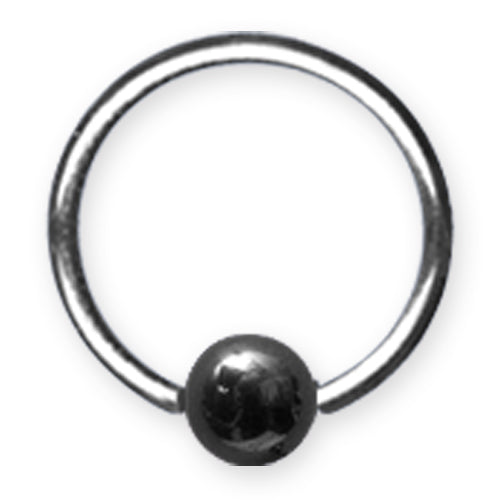 18G (1Mm) 3/8 (10Mm) Dia W 4Mm Ball Black 18G (1Mm) 3/8 (10Mm) Dia W