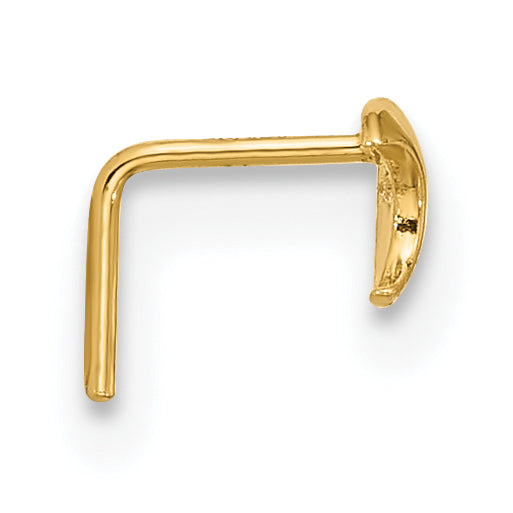 14K 23 Gauge Cz Moon Nose Stud