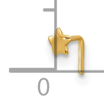 14K 22 Gauge Polished Star Nose Stud