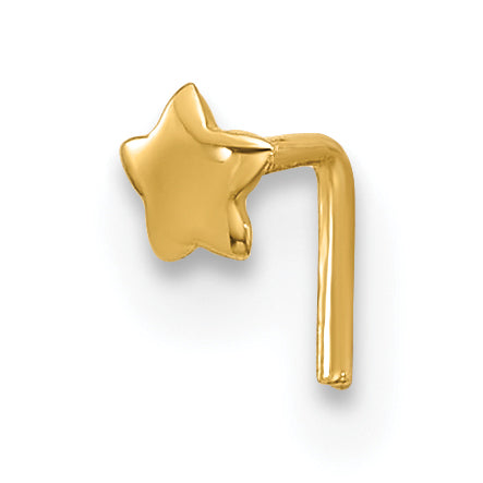14K 22 Gauge Polished Star Nose Stud